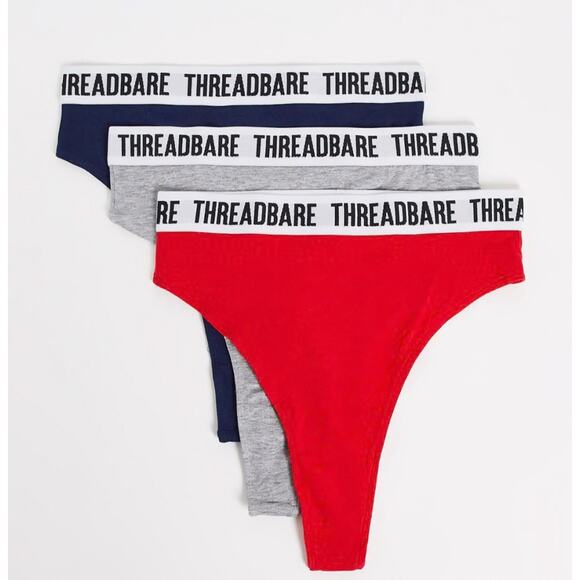 Threadbare- 3pr Tanga panties sz 8- NWT - Picture 1 of 3